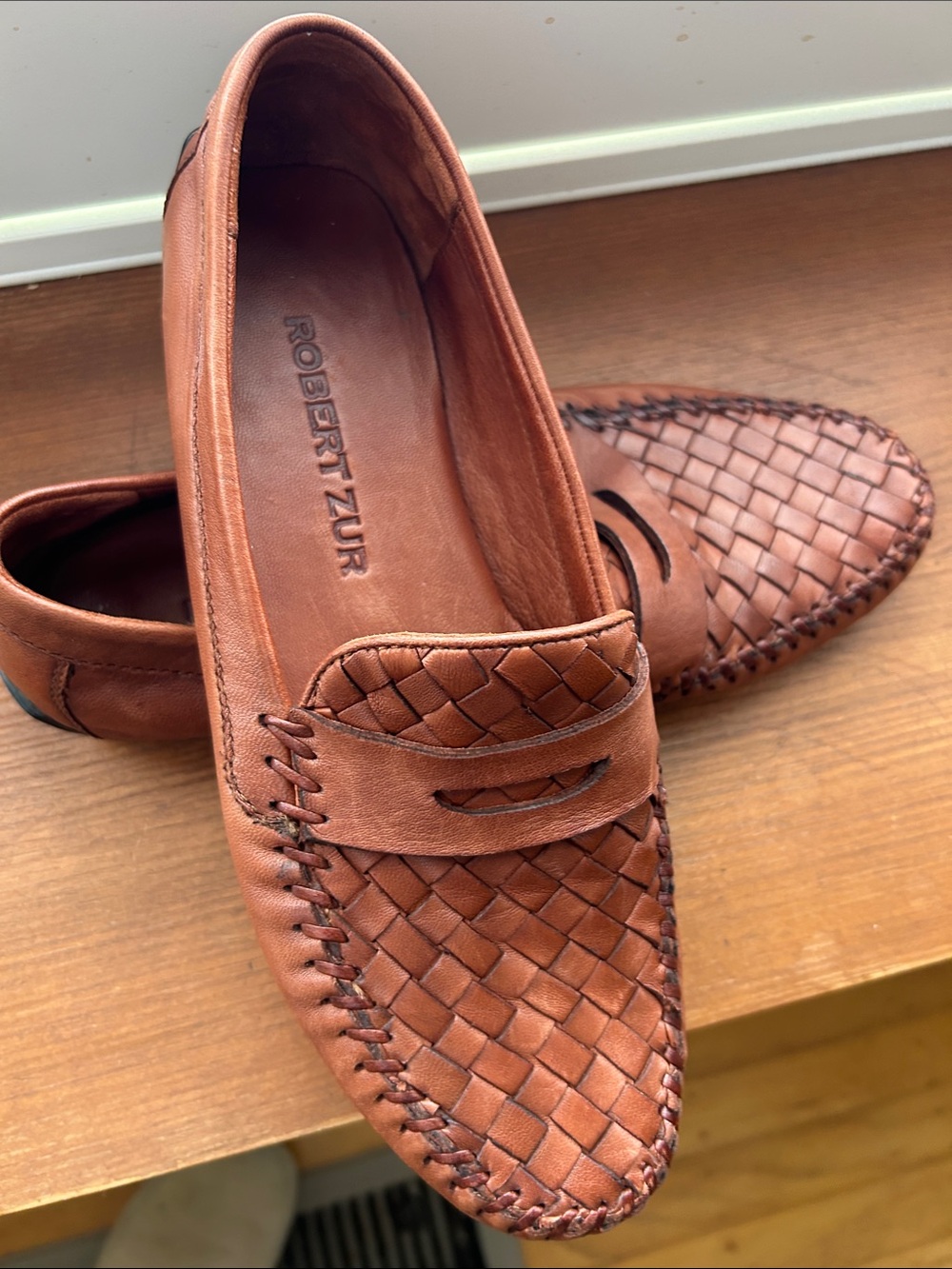 ROBERT ZUR Petra Driving Loafer - Brown Soft Woven Sz. 8